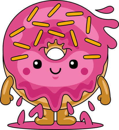 Personagem mascote donut  Ilustração