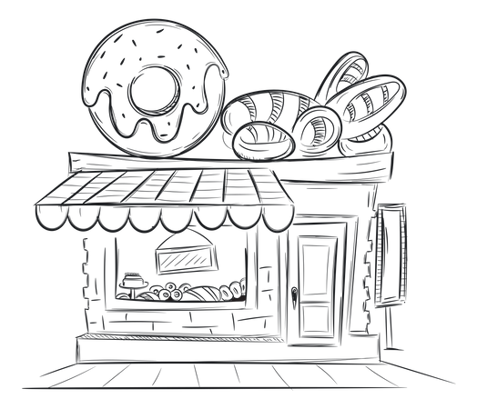 Donut Shop Illustration