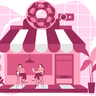 illustrations of donut shop