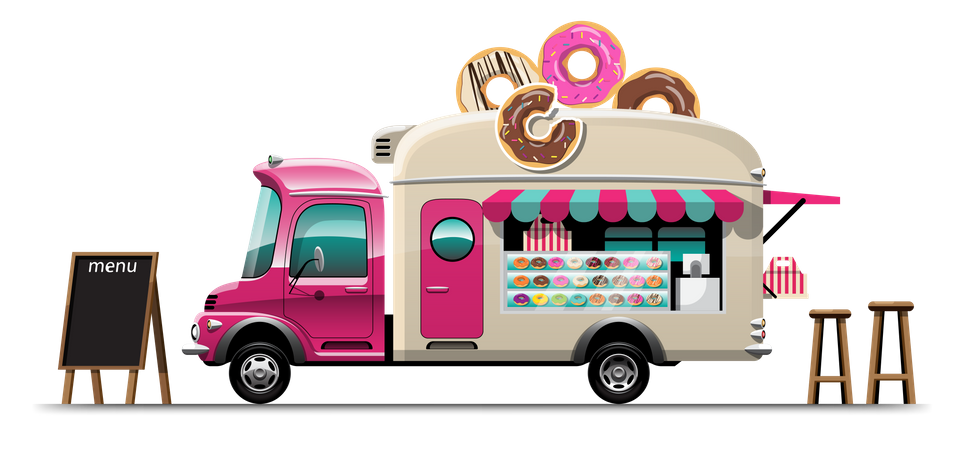 Donut Truck Illustration