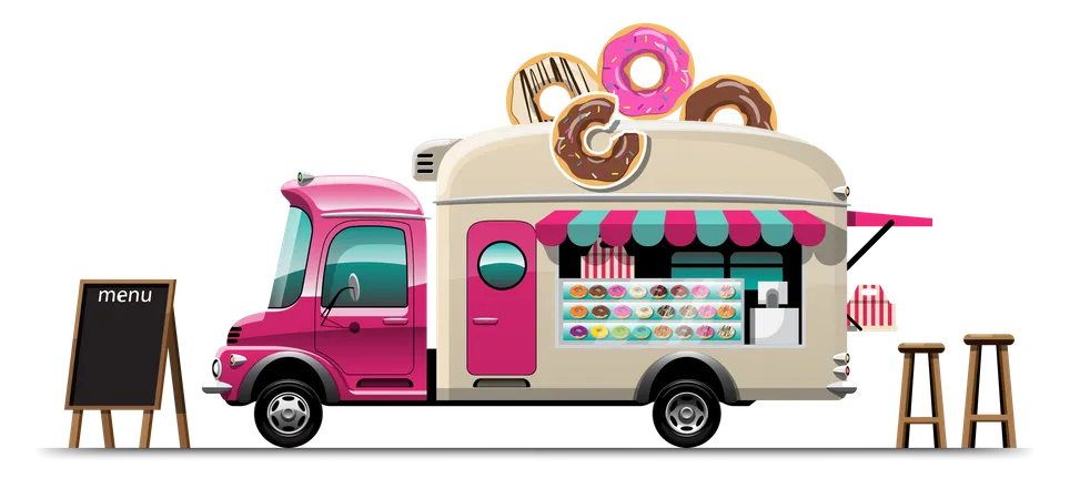 Donut Truck  Illustration