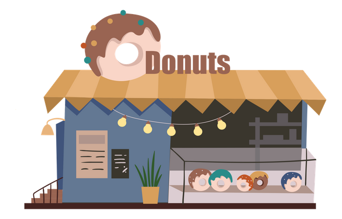 Donuts House  일러스트레이션
