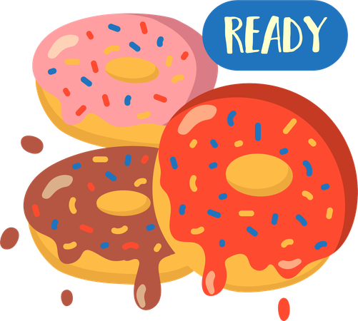 Donuts prontos  Ilustração