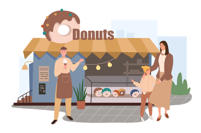 Donuts Shop  Illustration