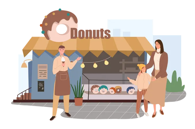 Donuts Shop  Illustration