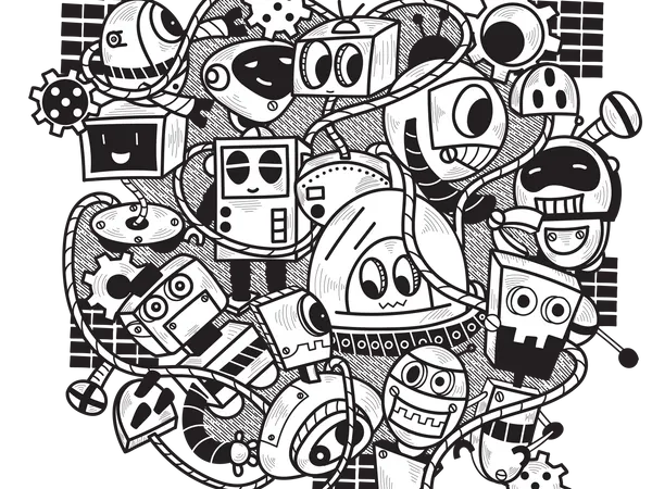 Robô Doodle  Ilustração