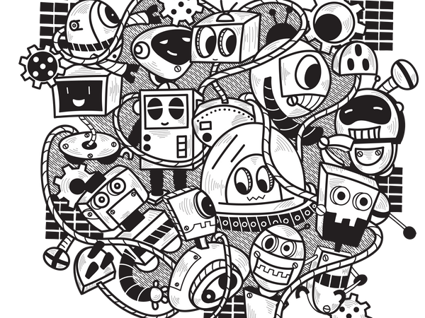 Doodle Robot  Illustration