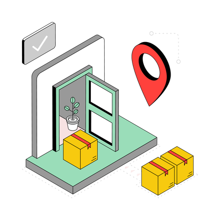 Door Delivery  Illustration