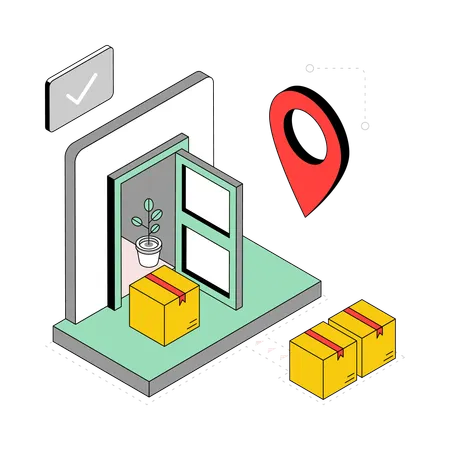Door Delivery  Illustration
