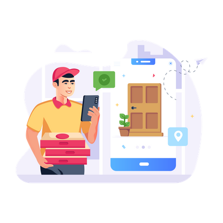 Door Delivery  Illustration