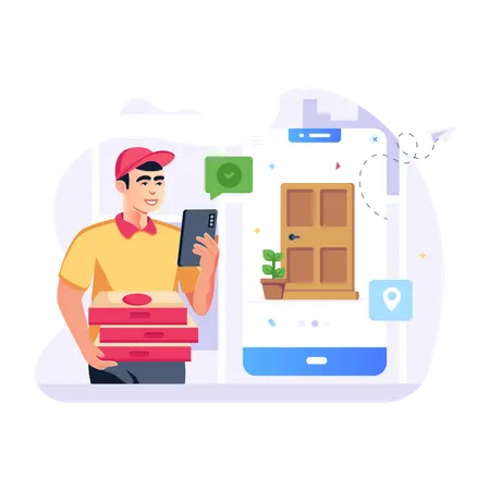 Door Delivery  Illustration