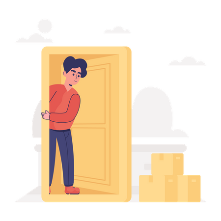 Door Delivery  Illustration