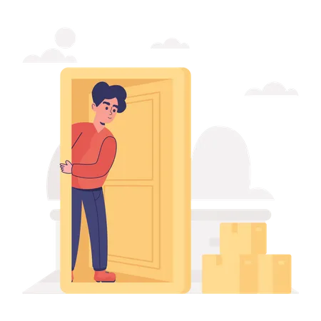 Door Delivery  Illustration