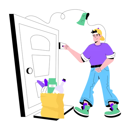 Door Delivery  Illustration