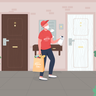 illustrations for door food delivery