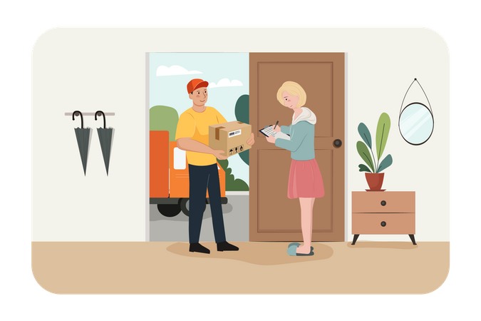 Door to door delivery  Illustration