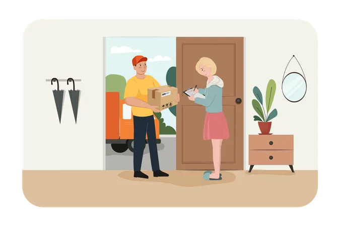 Door to door delivery  Illustration