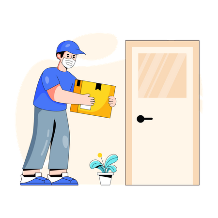 Door To Door Delivery  Illustration