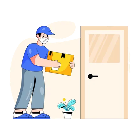 Door To Door Delivery  Illustration