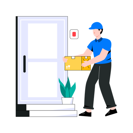 Door To Door Delivery  Illustration