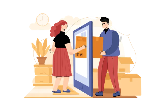 Door to Door delivery  Illustration