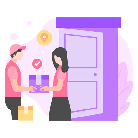 Door to door Delivery  Illustration