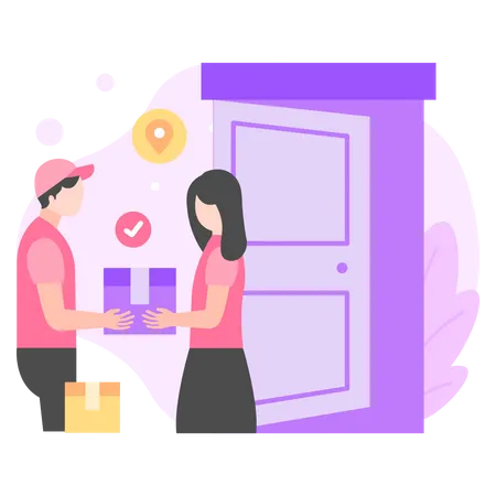 Door to door Delivery  Illustration