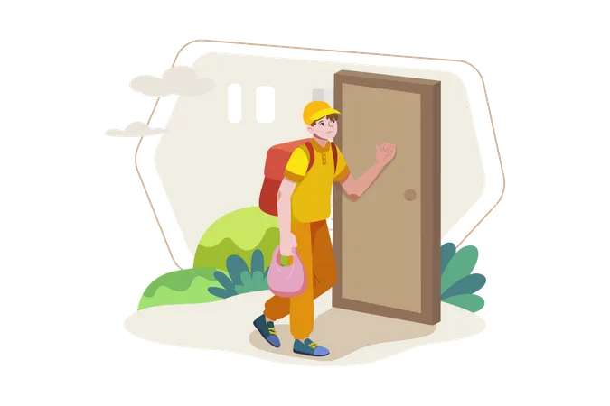 Door To Door Delivery Service  Illustration