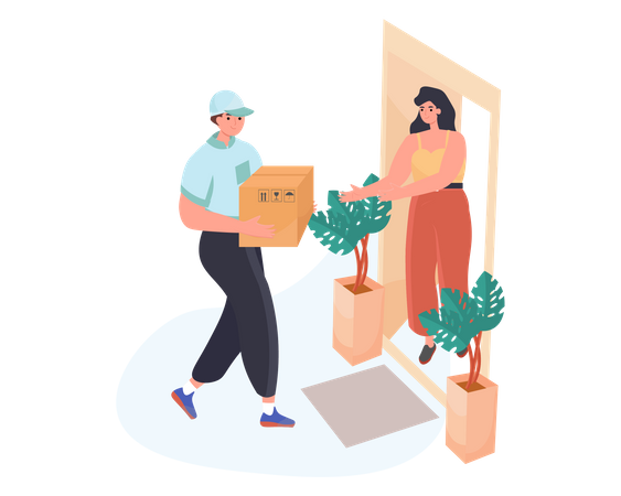 Door to door delivery  Illustration