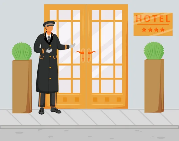 Doorman in uniform  Illustration
