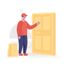 illustrations of doorstep delivery