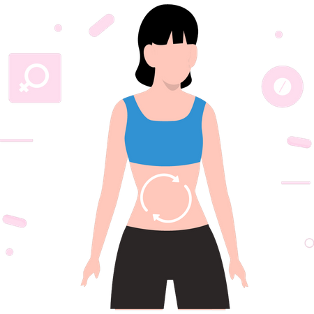 Dor menstrual  Ilustração