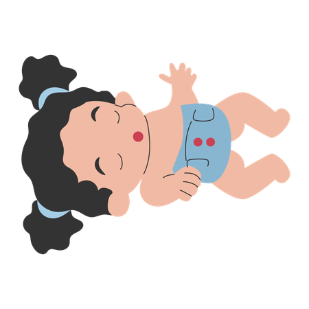 Dormir bébé fille  Illustration