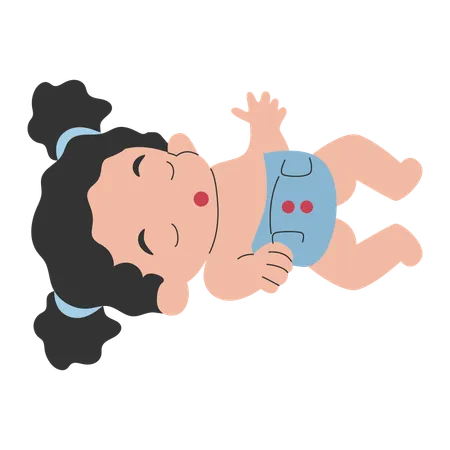 Dormir bébé fille  Illustration