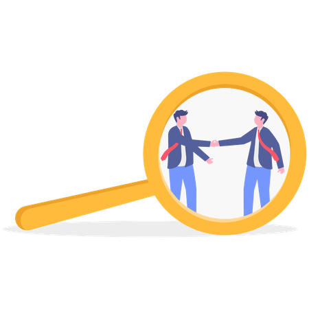 Dos empresarios se dan la mano y acuerdan hacer negocios  Ilustración