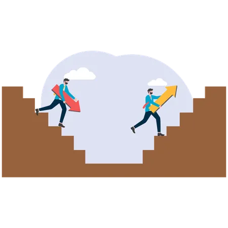 Dos hombres de negocios en la escalera  Illustration