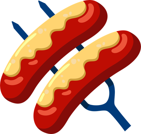 Double Delight Hotdogs  Illustration