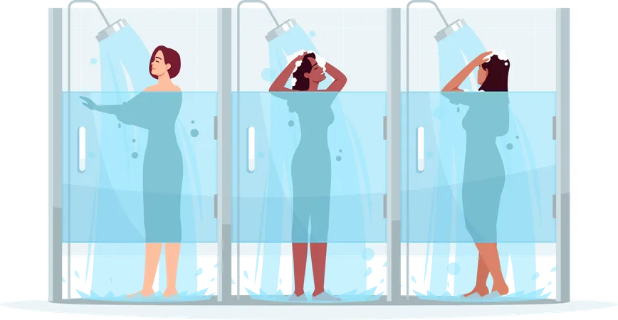 Douche publique féminine  Illustration