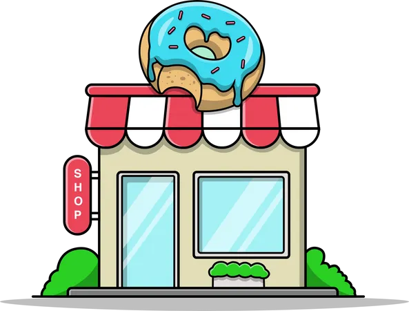 Doughnut Shop Illustration