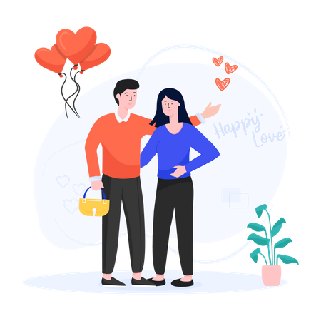 Joli couple  Illustration