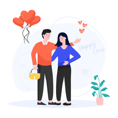 Joli couple  Illustration