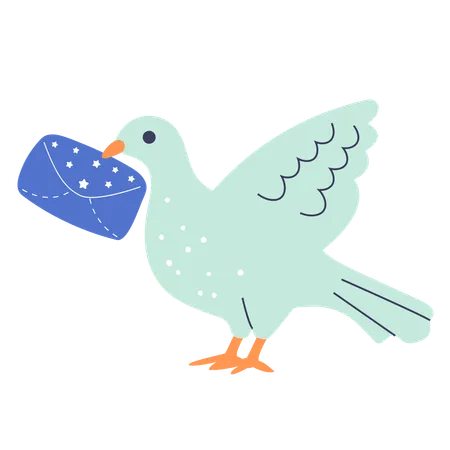 Dove with letter  Illustration