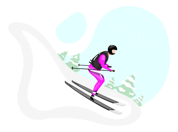 Downhill skiing Illustration