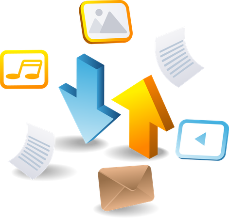 Download and upload digital data  Illustration