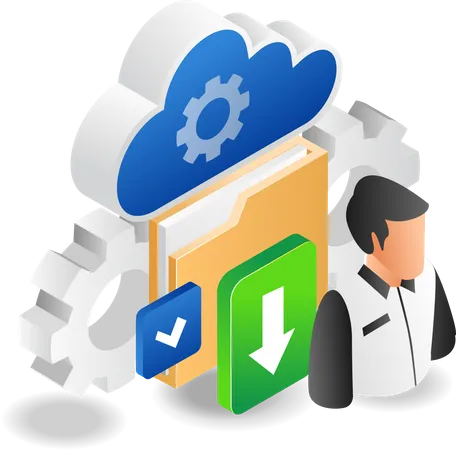 Download data from cloud server  Illustration