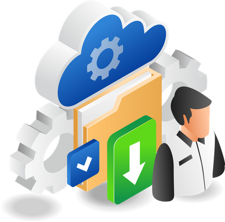 Download data from cloud server  Illustration