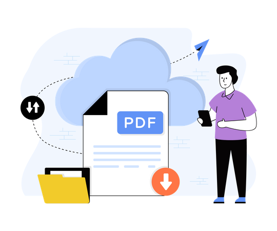 Download de dados na nuvem  Ilustração