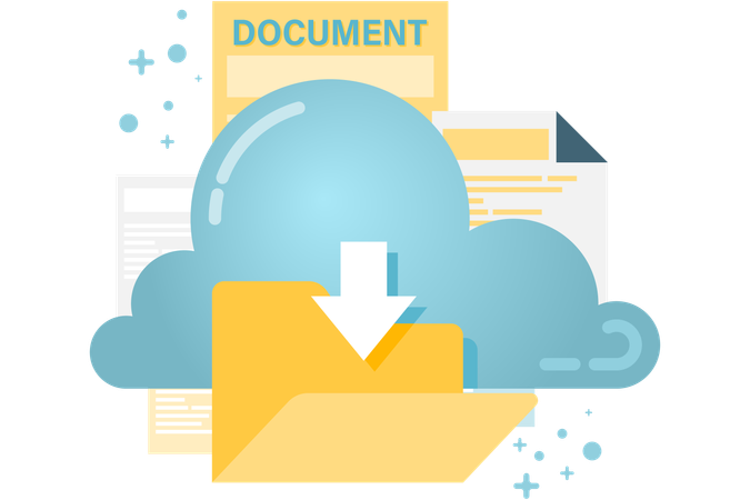 Download from cloud storage  Illustration