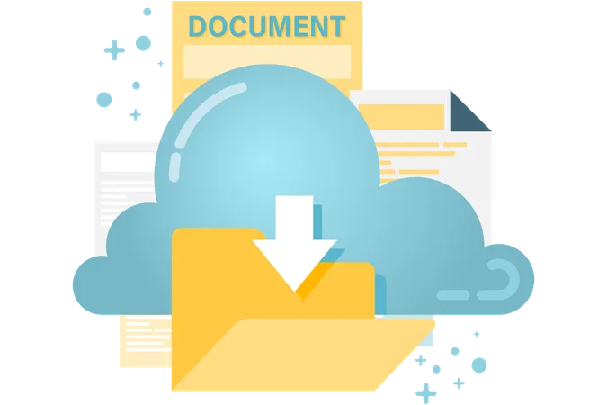 Download from cloud storage  Illustration