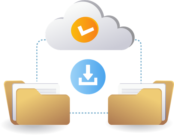 Download upload cloud server data transfer  Illustration